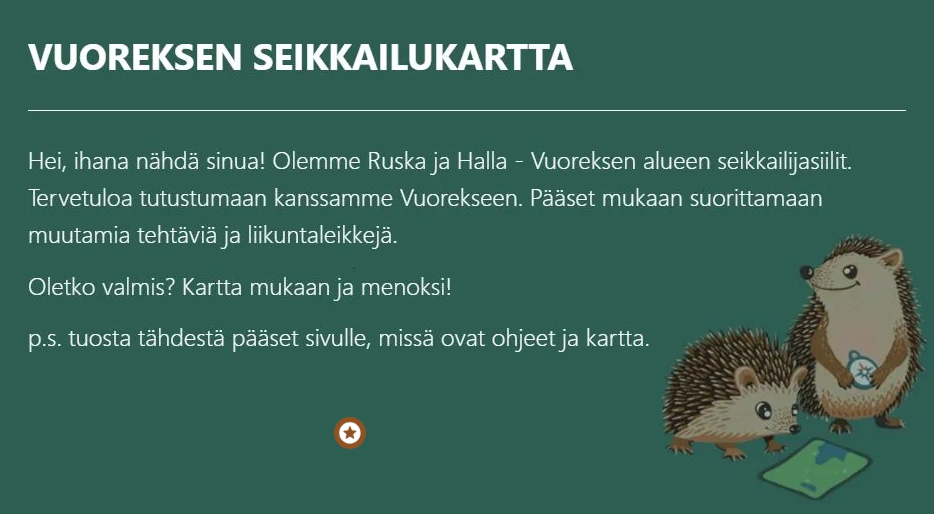 Vuoreksen päiväkodin seikkailukartta