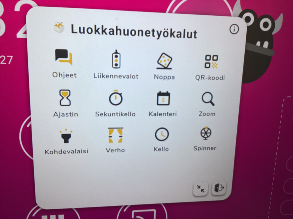 Älytaulun luokkahuonetyökalut