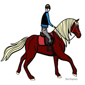 Ratsastaja hevosen selässä.
