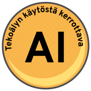 Tekoälyn käytöstä kerrottava, keltainen.