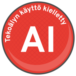 Tekoälyn käyttö kielletty, punainen.